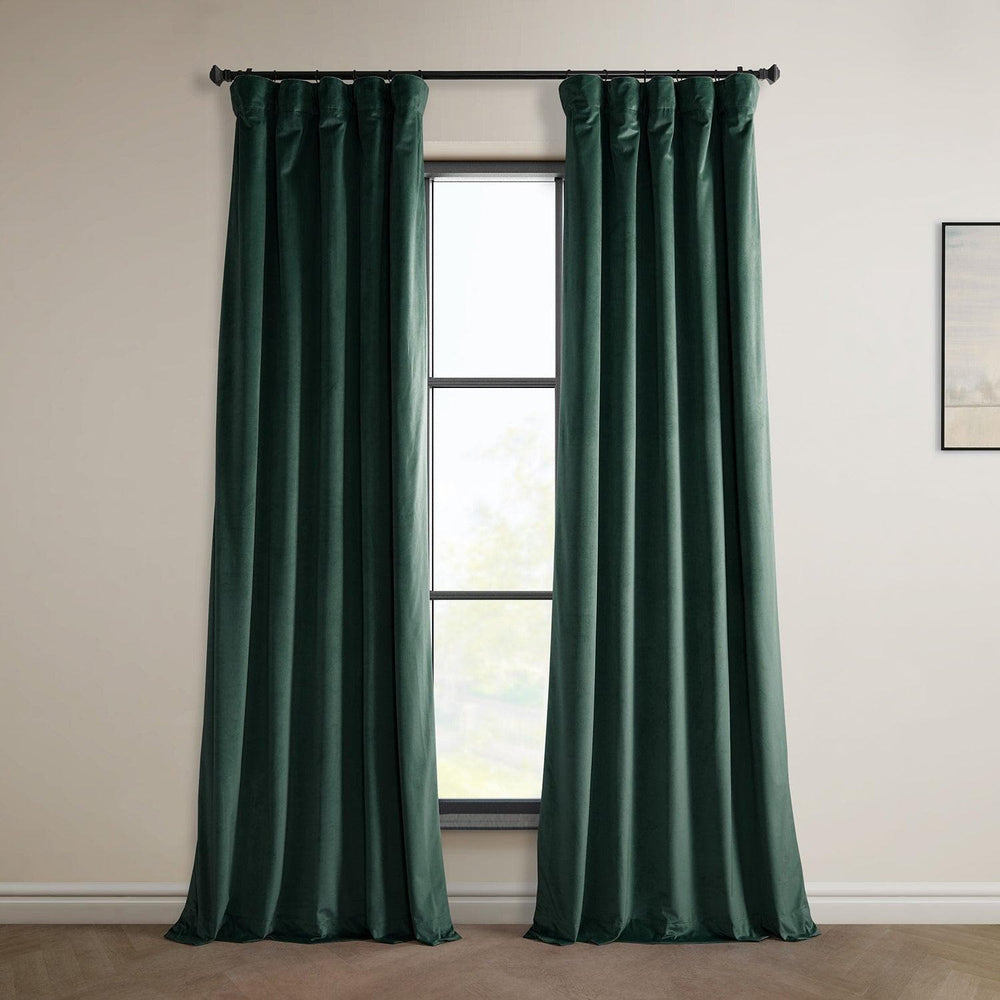 Forestry Green Heritage Plush Velvet Curtain - HalfPriceDrapes.com