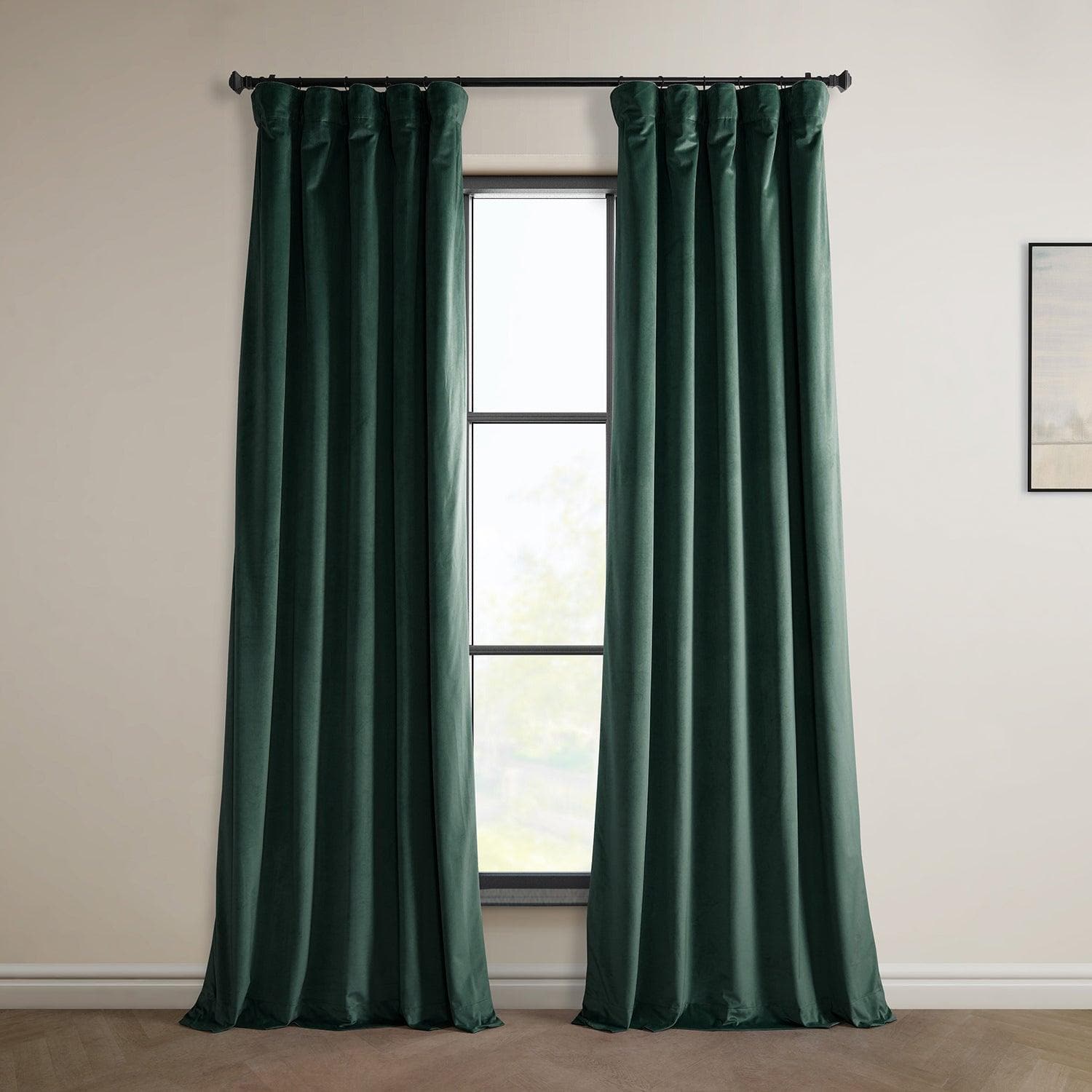 Forestry Green Heritage Plush Velvet Curtain