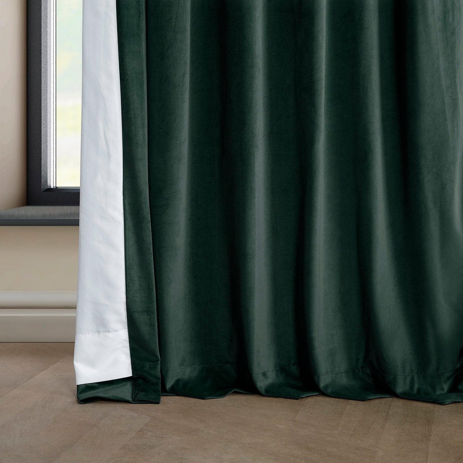 Forestry Green Heritage Plush Velvet Room Darkening Curtain