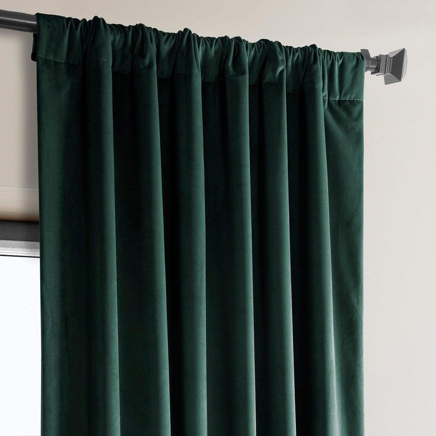 Forestry Green Heritage Plush Velvet Curtain - HalfPriceDrapes.com