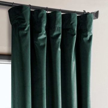 Forestry Green Heritage Plush Velvet Curtain - HalfPriceDrapes.com
