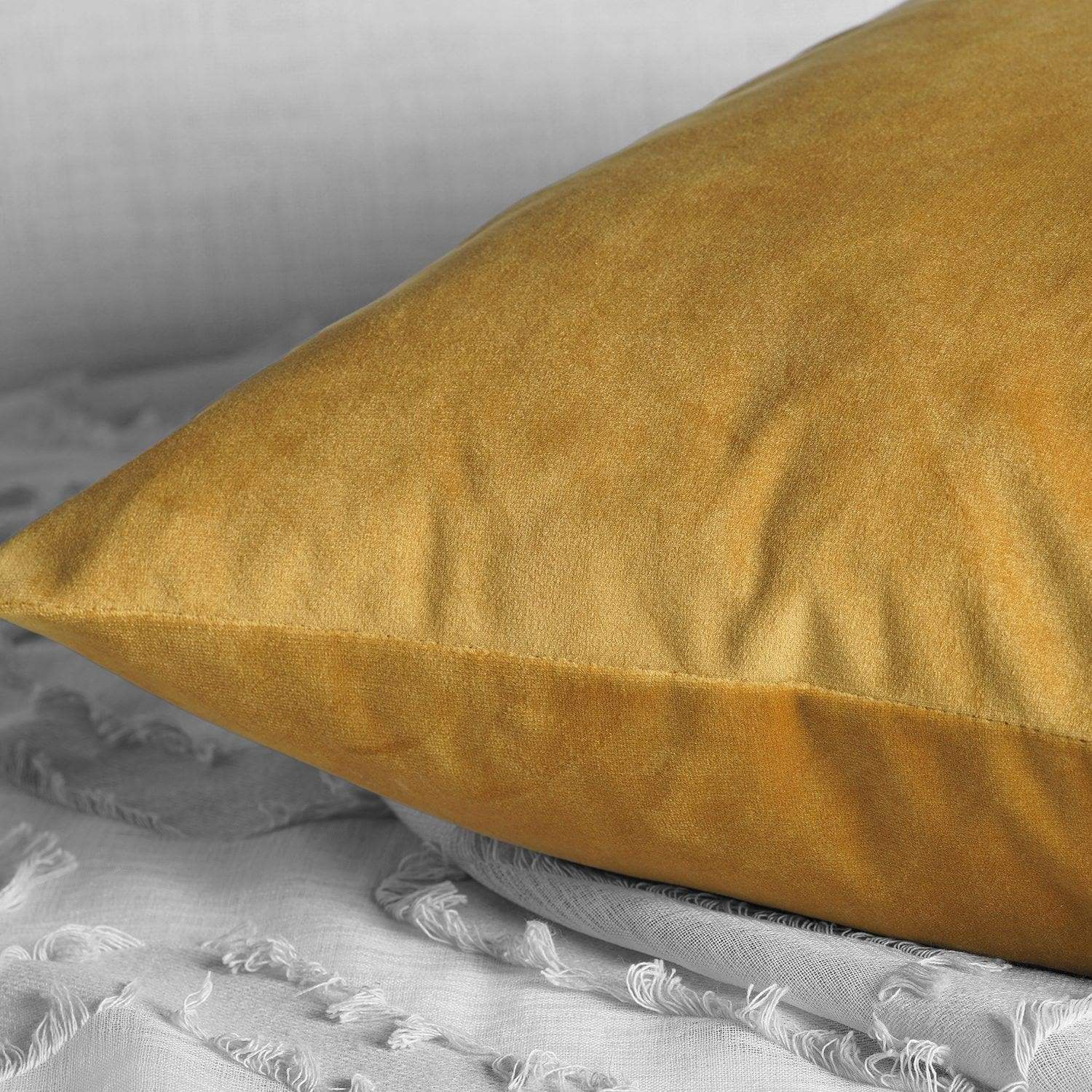 Aztec Gold Heritage Plush Velvet Cushion Covers - Pair - HalfPriceDrapes.com