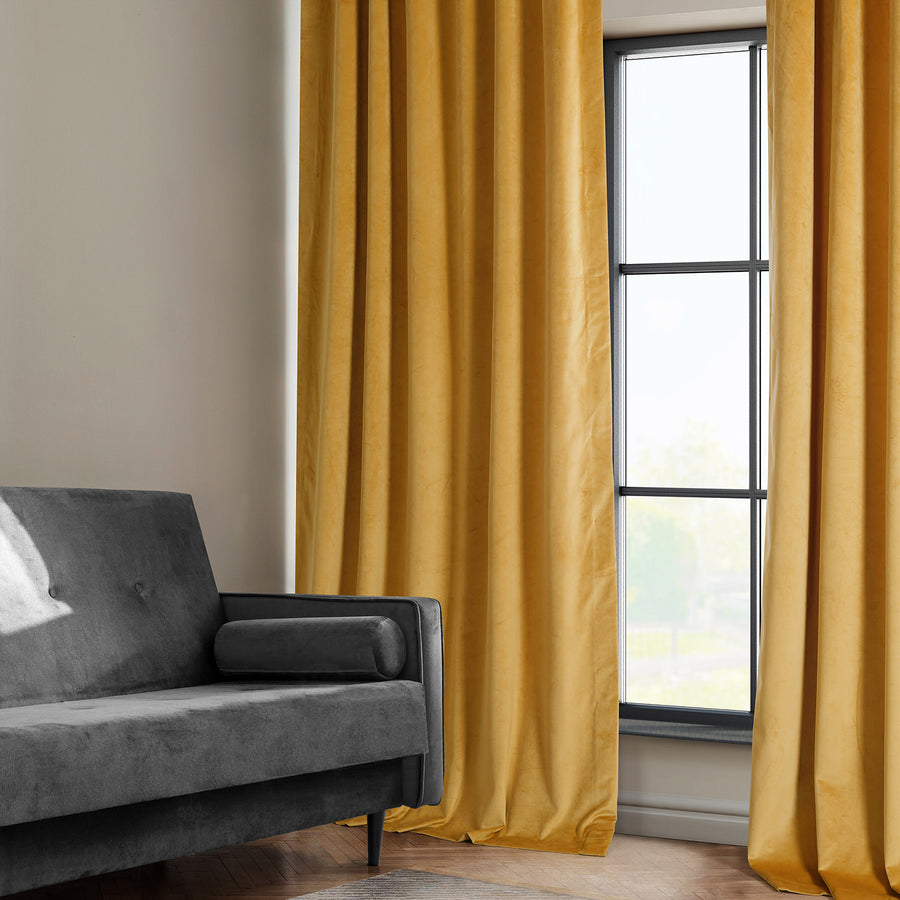 Aztec Gold Heritage Plush Velvet Custom Curtain