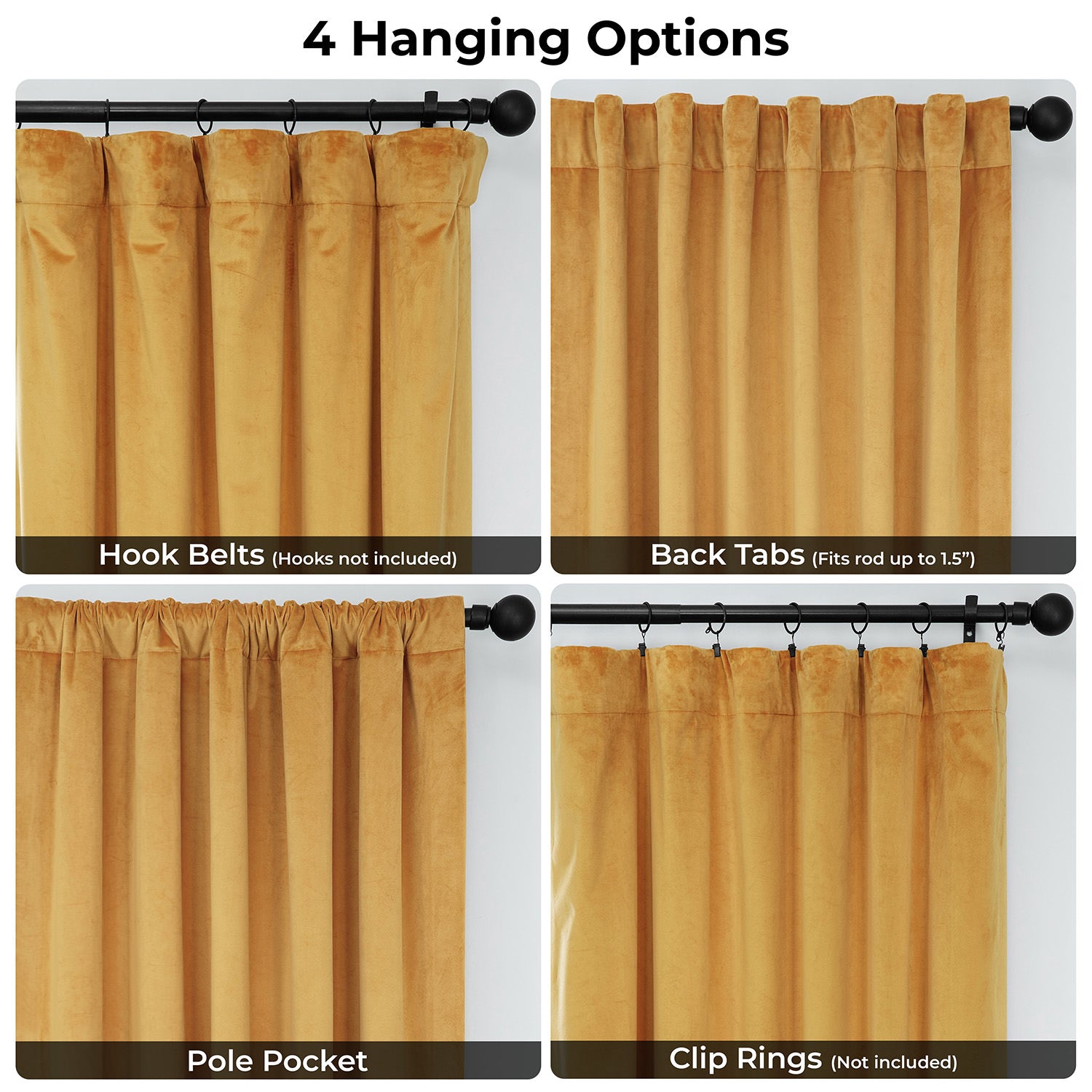 Aztec Gold Heritage Plush Velvet Room Darkening Curtain