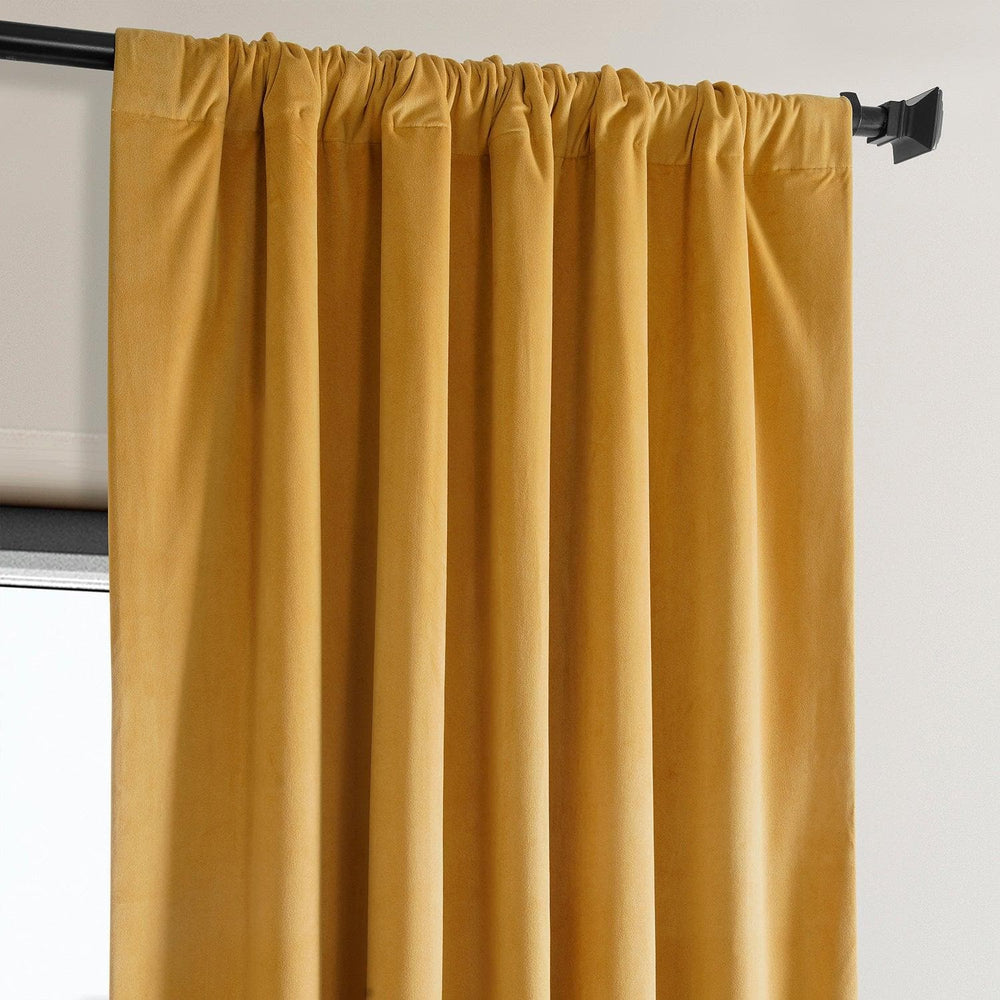 Aztec Gold Heritage Plush Velvet Curtain - HalfPriceDrapes.com