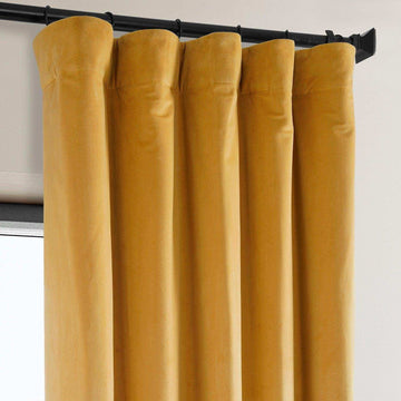 Aztec Gold Heritage Plush Velvet Curtain - HalfPriceDrapes.com