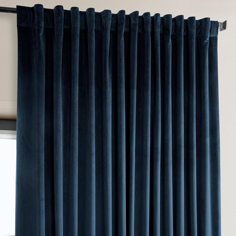 Eternal Blue Extra Wide Heritage Plush Velvet Curtain - HalfPriceDrapes.com