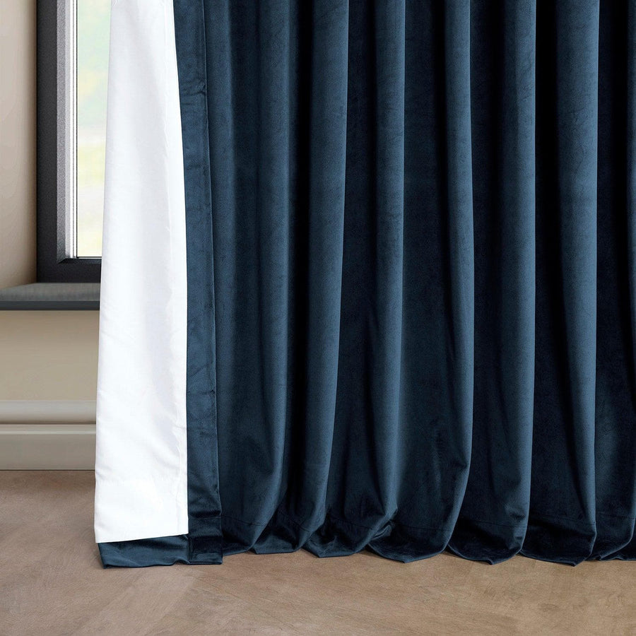 Eternal Blue Extra Wide Heritage Plush Velvet Curtain - HalfPriceDrapes.com