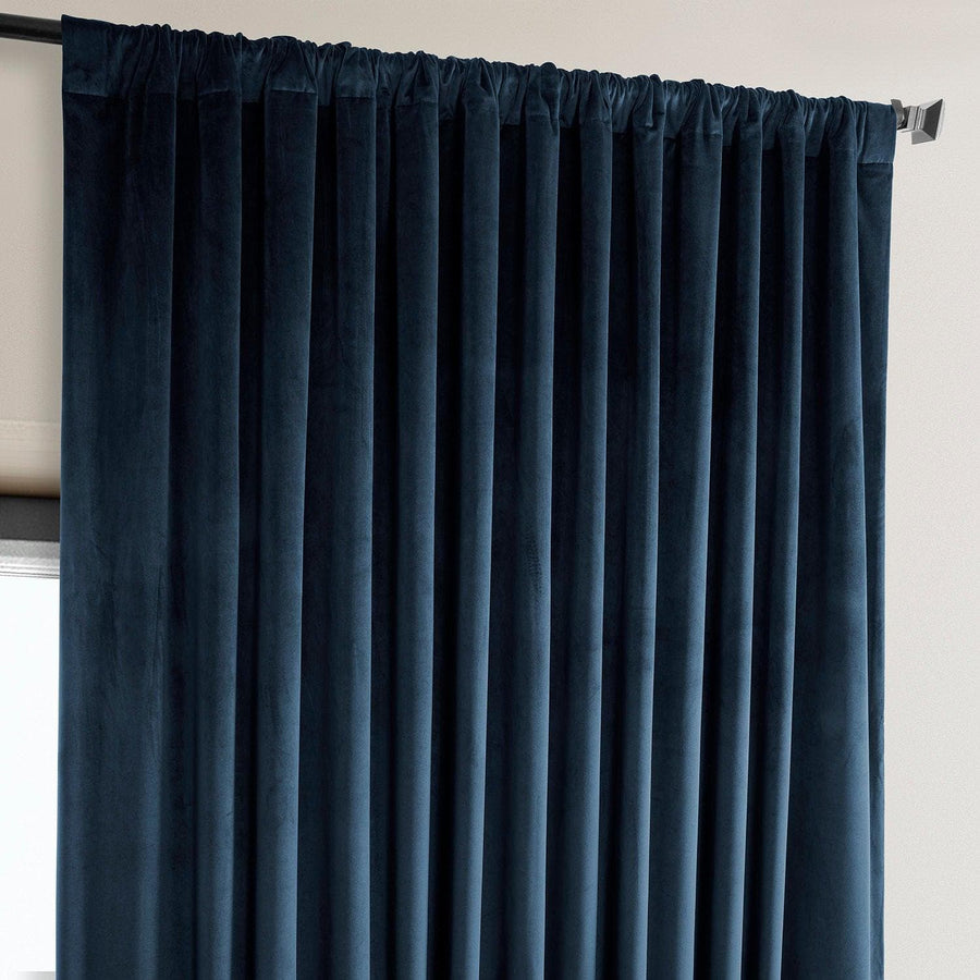 Eternal Blue Extra Wide Heritage Plush Velvet Curtain - HalfPriceDrapes.com