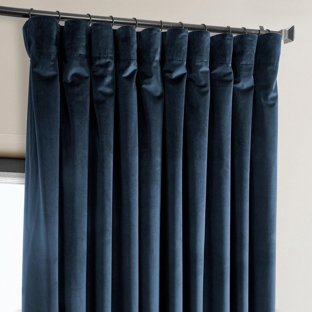 Eternal Blue Extra Wide Heritage Plush Velvet Curtain - HalfPriceDrapes.com