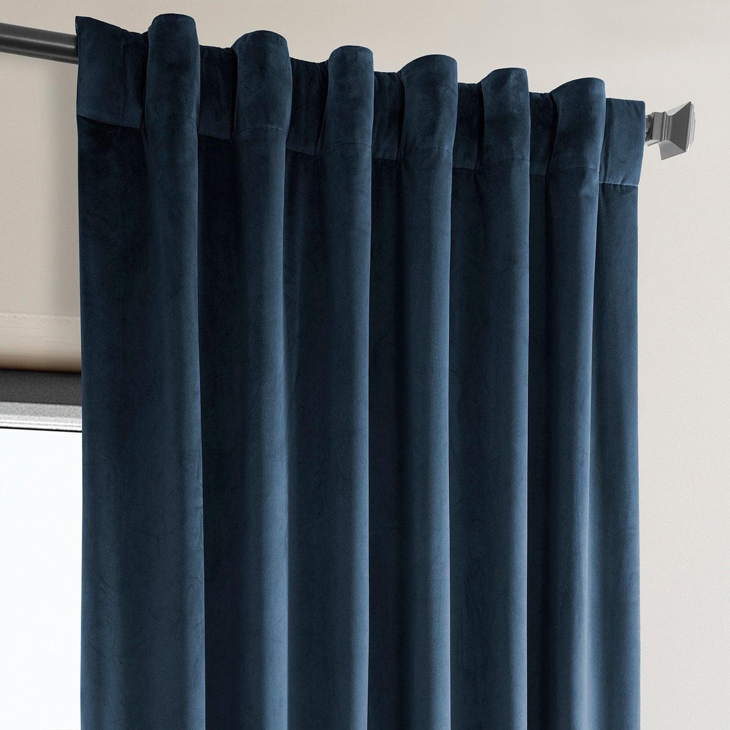 Eternal Blue Heritage Plush Velvet Curtain - HalfPriceDrapes.com