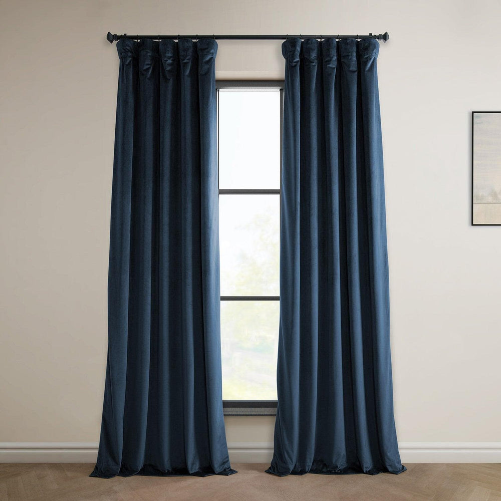 Eternal Blue Heritage Plush Velvet Curtain - HalfPriceDrapes.com