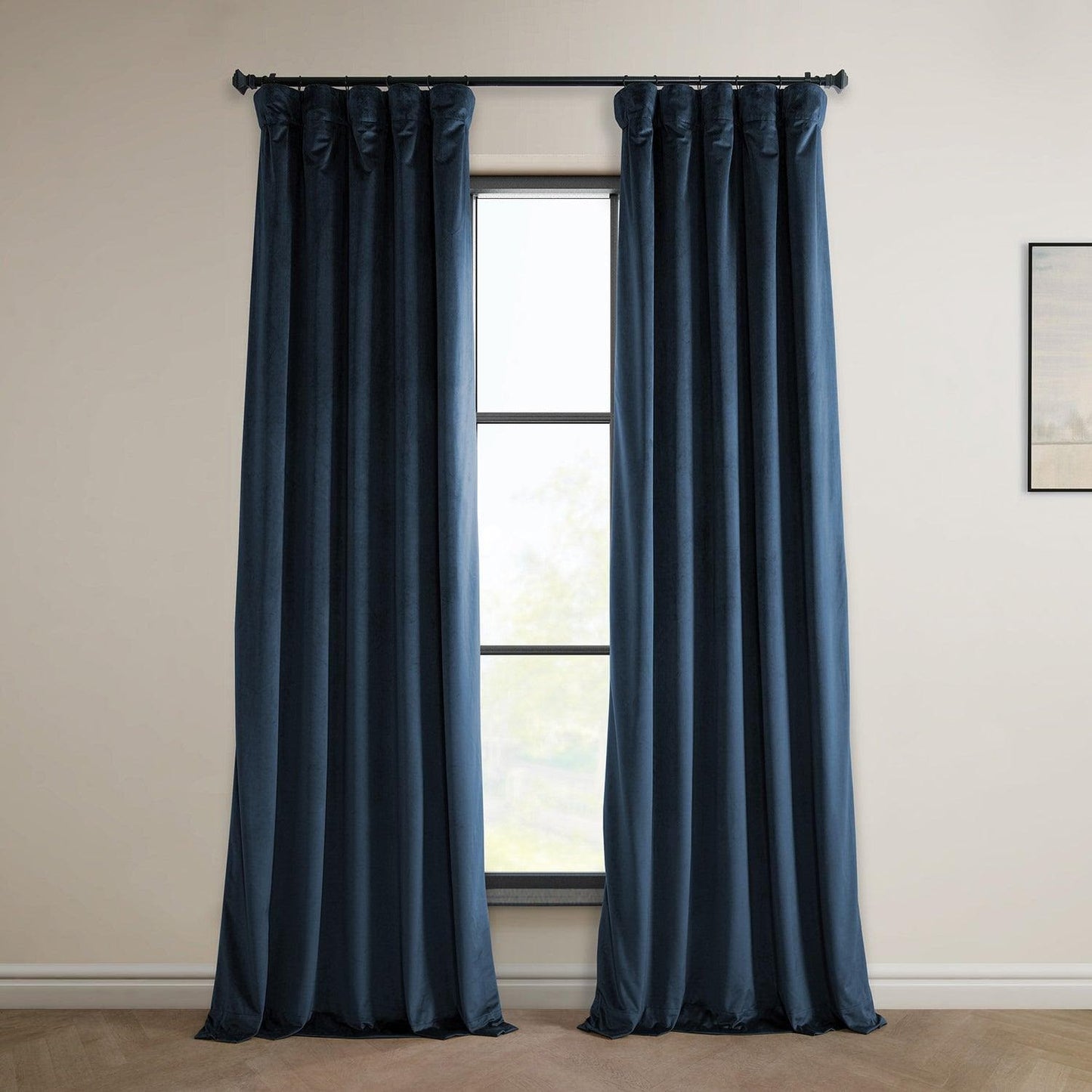 Eternal Blue Heritage Plush Velvet Curtain - HalfPriceDrapes.com