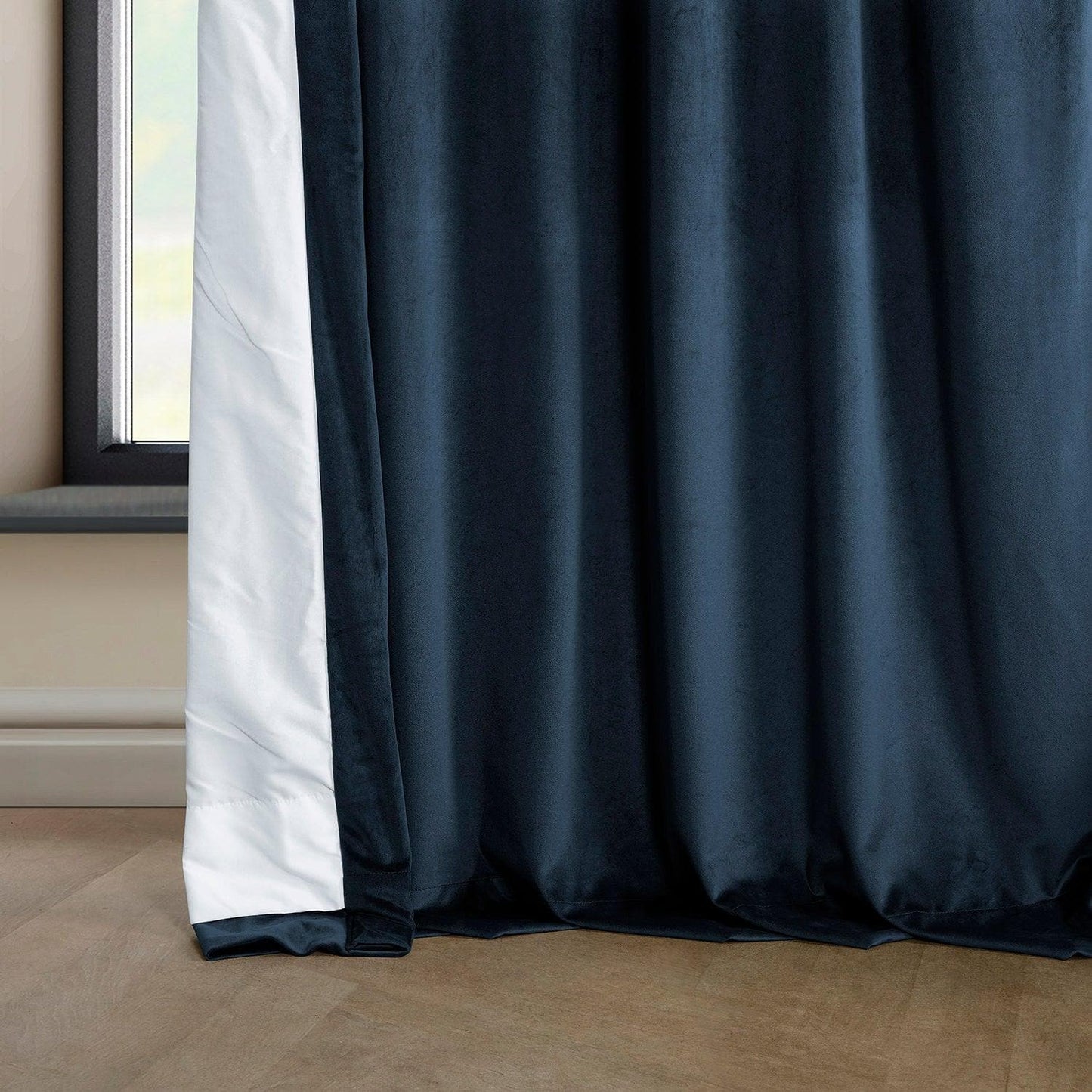 Eternal Blue Heritage Plush Velvet Curtain - HalfPriceDrapes.com