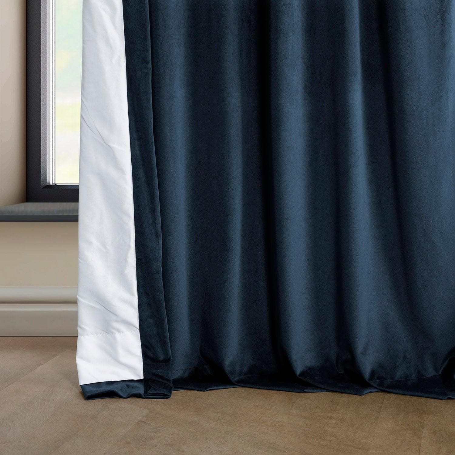 Eternal Blue Heritage Plush Velvet Curtain - HalfPriceDrapes.com