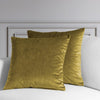 Peat Green Heritage Plush Velvet Cushion Covers - Pair