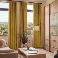 Peat Green Heritage Plush Velvet Room Darkening Curtain