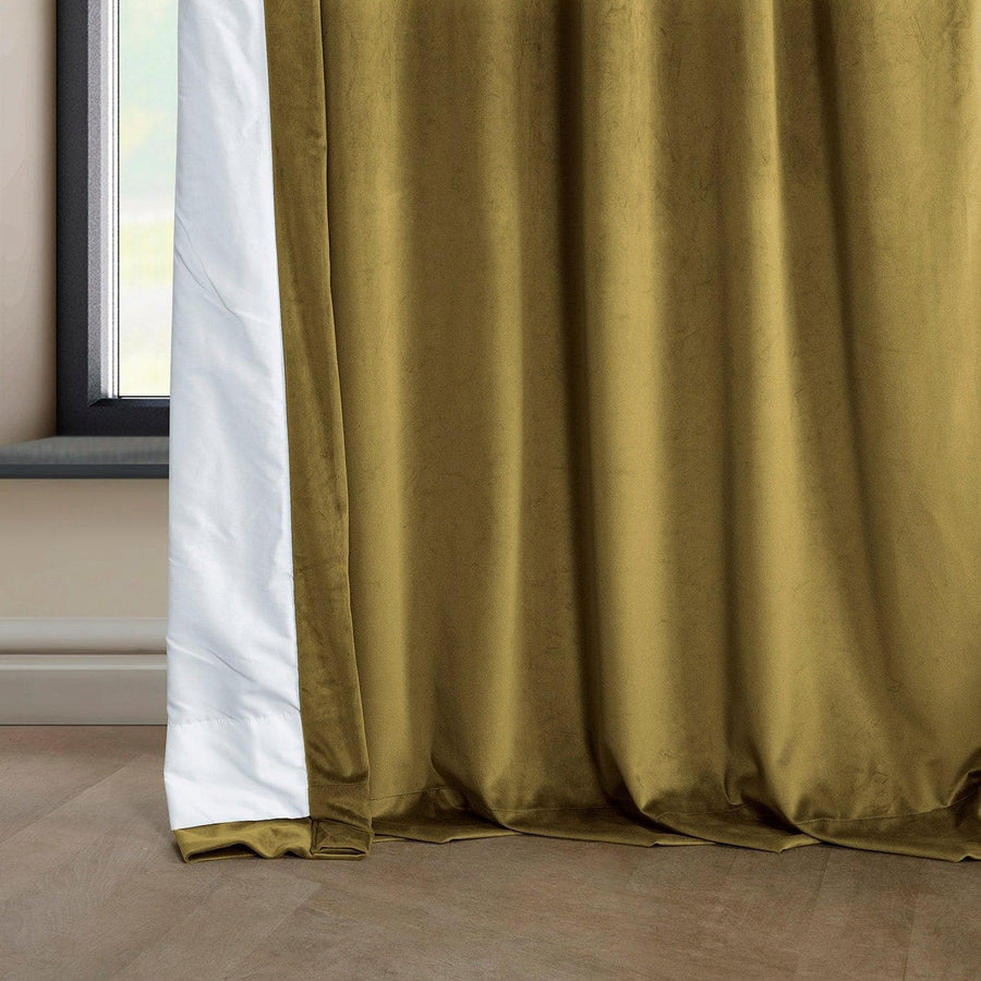 Peat Green Heritage Plush Velvet Curtain - HalfPriceDrapes.com