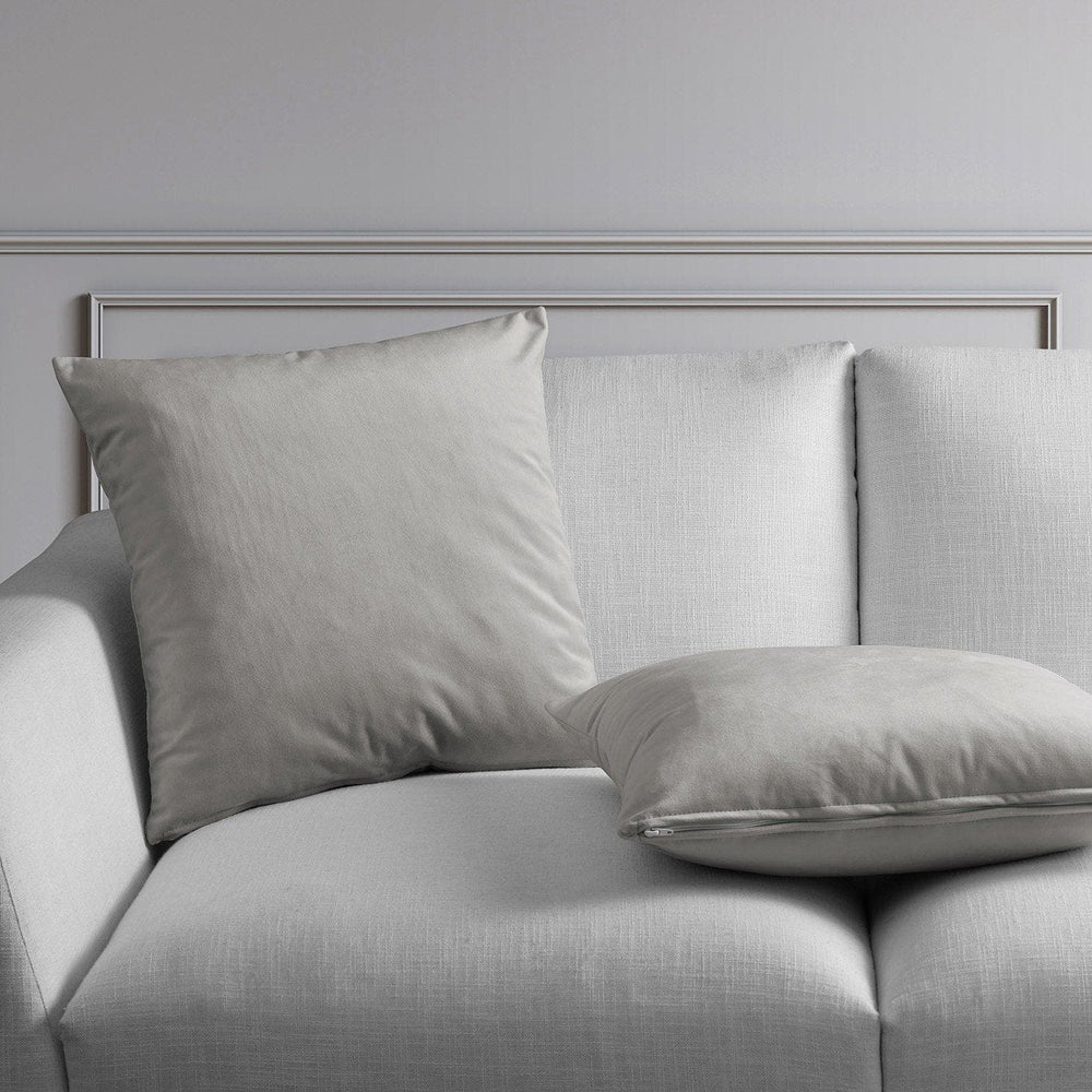 City Grey Heritage Plush Velvet Cushion Covers - Pair - HalfPriceDrapes.com