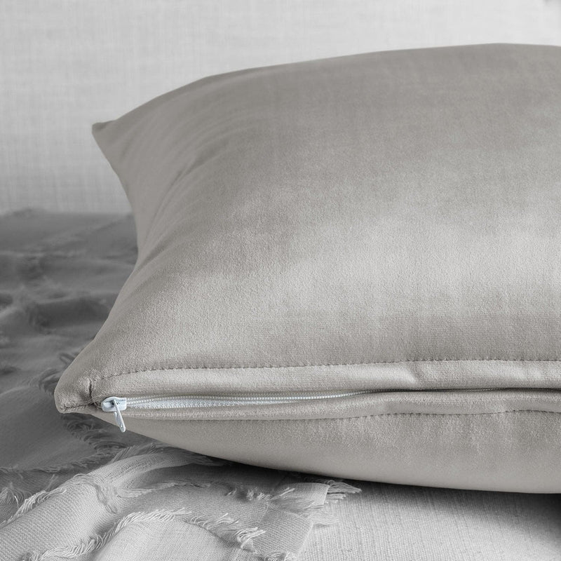 City Grey Heritage Plush Velvet Cushion Covers - Pair - HalfPriceDrapes.com