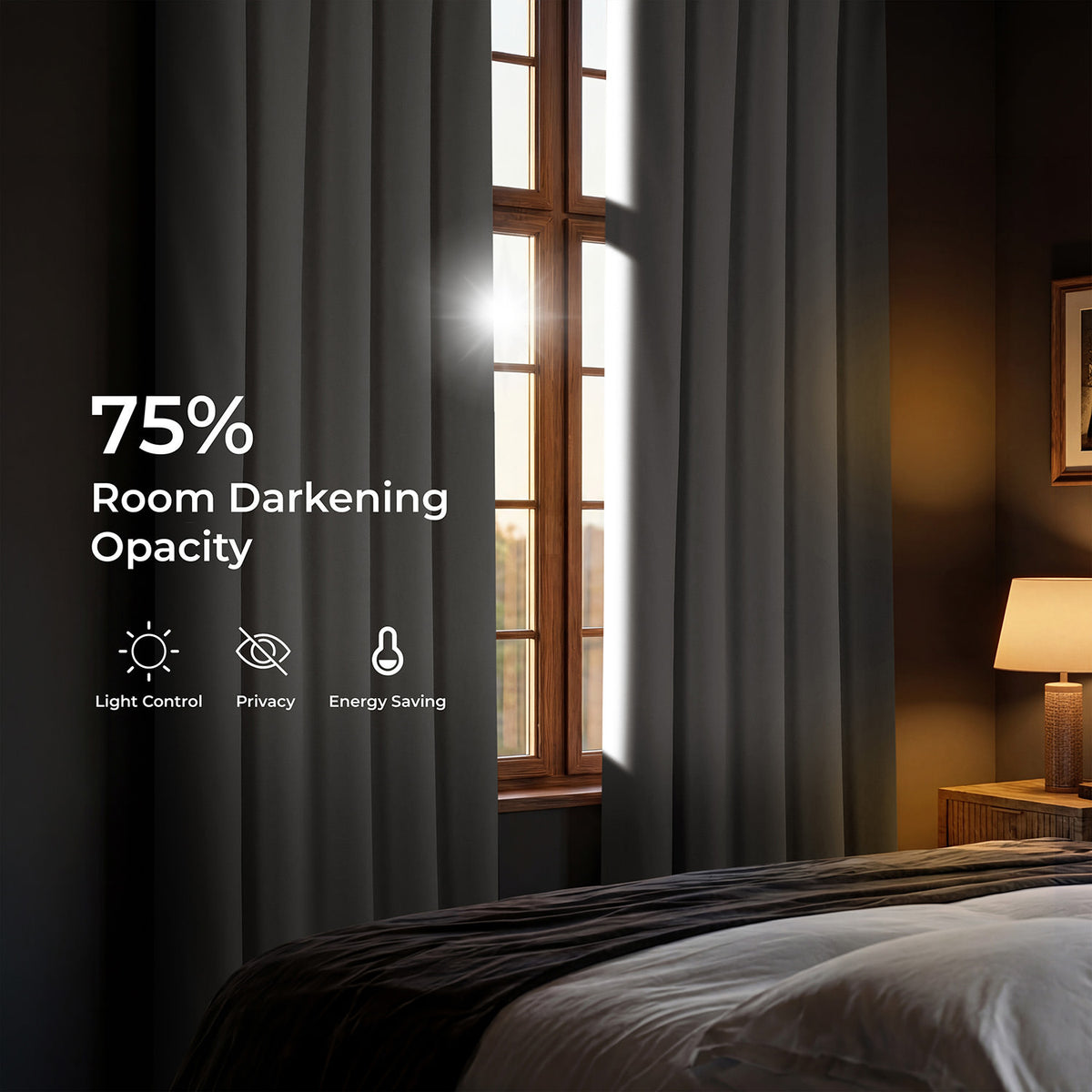 City Grey Grommet Heritage Plush Velvet Room Darkening Curtain