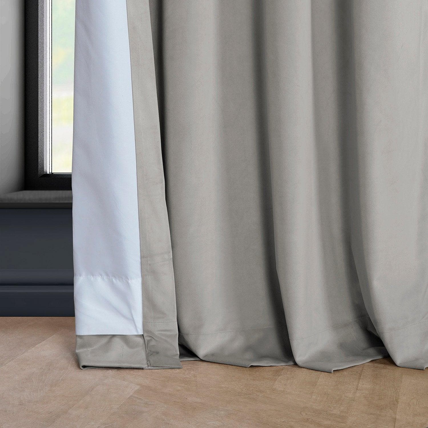 City Grey Grommet Heritage Plush Velvet Curtain - HalfPriceDrapes.com