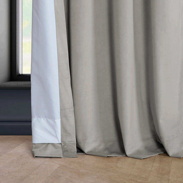 City Grey Grommet Heritage Plush Velvet Curtain - HalfPriceDrapes.com