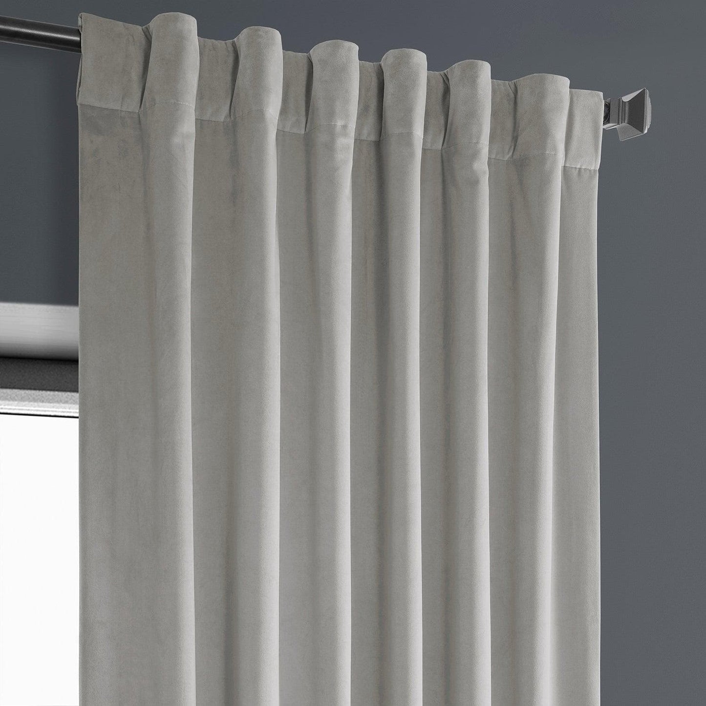 City Grey Heritage Plush Velvet Curtain - HalfPriceDrapes.com