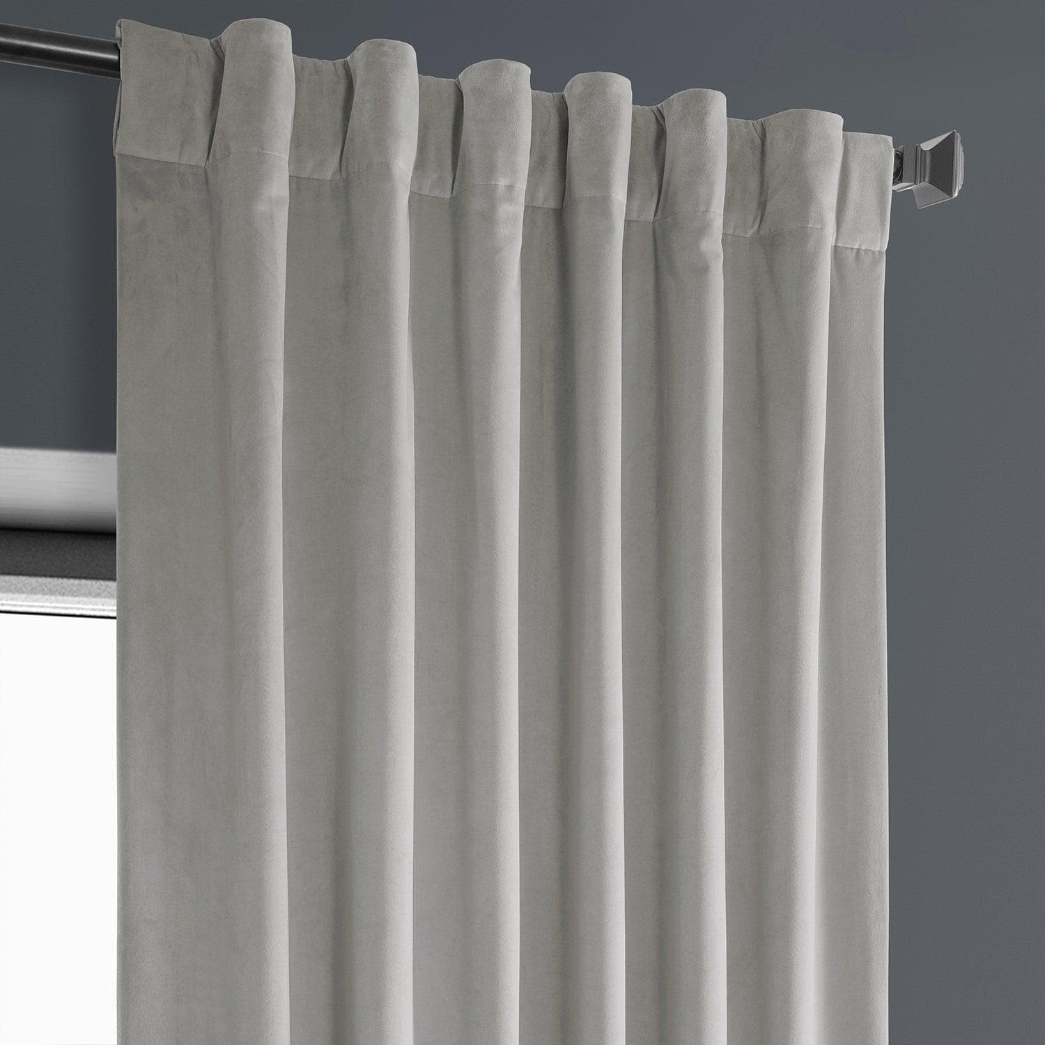 City Grey Heritage Plush Velvet Curtain - HalfPriceDrapes.com