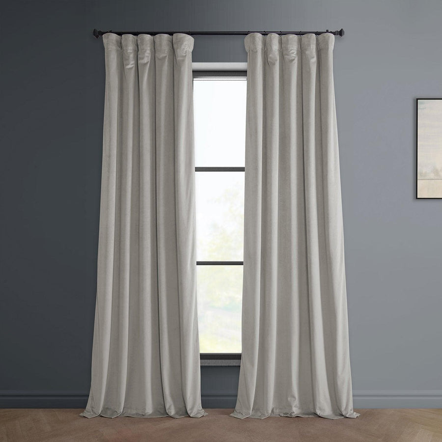 City Grey Heritage Plush Velvet Curtain - HalfPriceDrapes.com