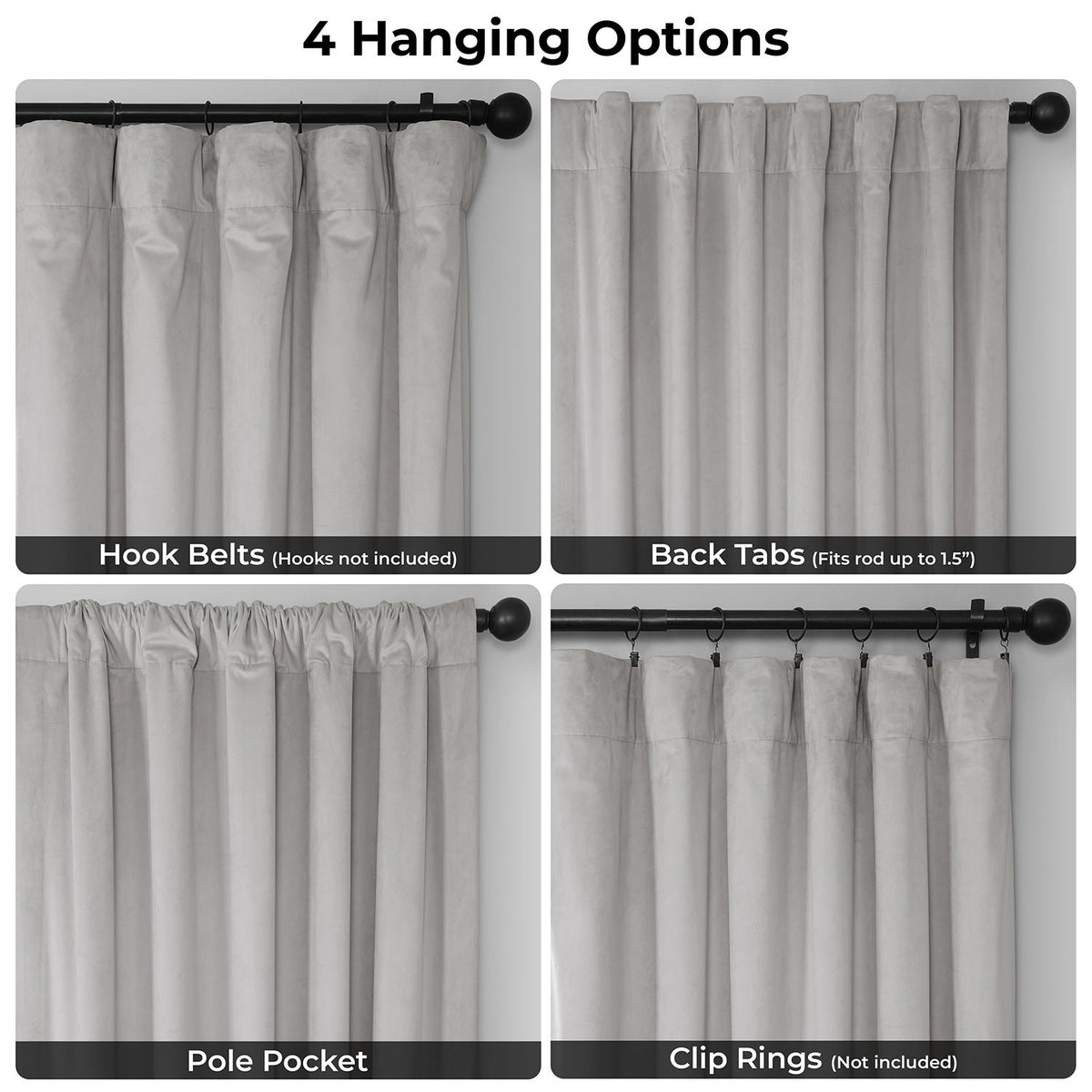 City Grey Heritage Plush Velvet Room Darkening Curtain