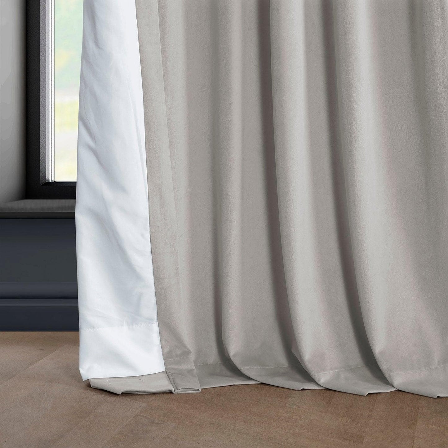 City Grey Heritage Plush Velvet Curtain - HalfPriceDrapes.com