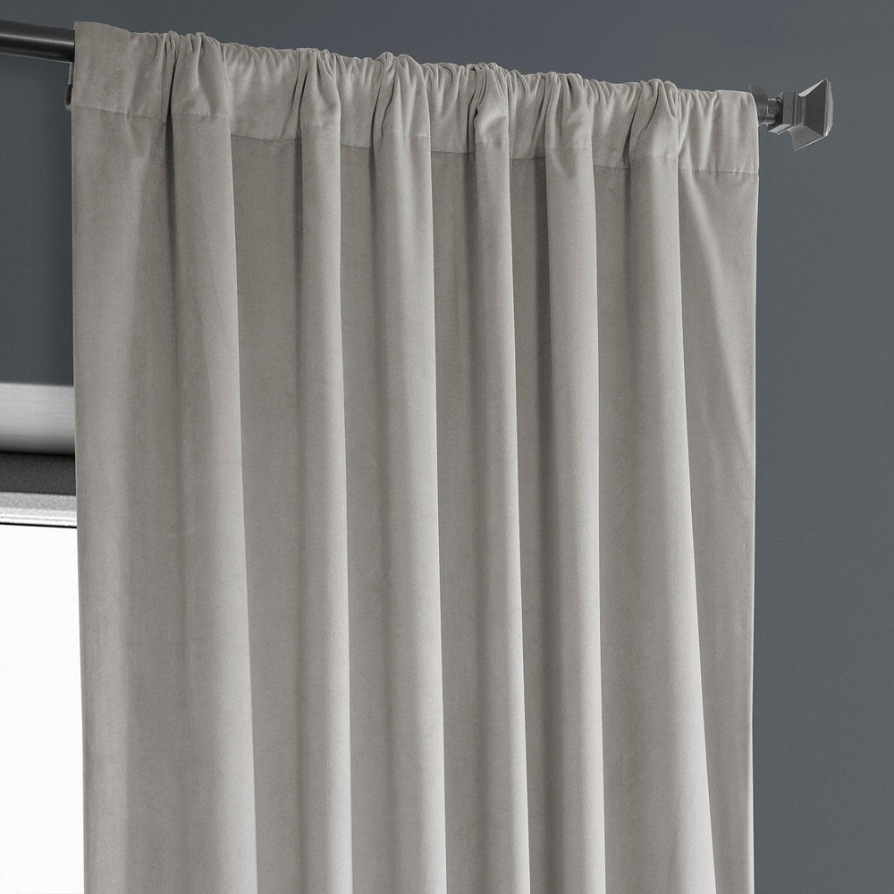 City Grey Heritage Plush Velvet Curtain - HalfPriceDrapes.com