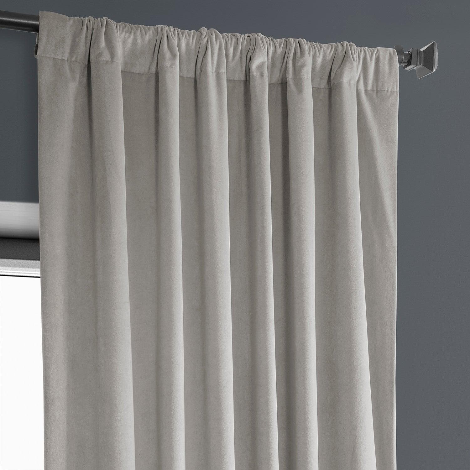 City Grey Heritage Plush Velvet Curtain - HalfPriceDrapes.com