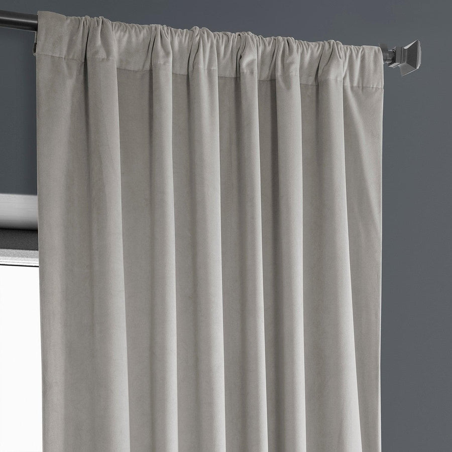 City Grey Heritage Plush Velvet Curtain - HalfPriceDrapes.com