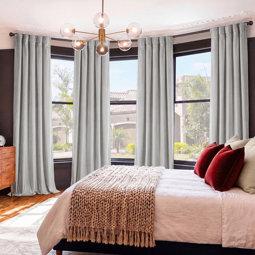 City Grey Heritage Plush Velvet Custom Curtain