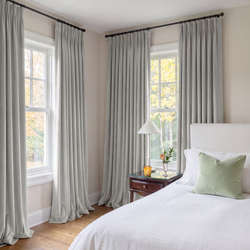 City Grey Heritage Plush Velvet Custom Curtain