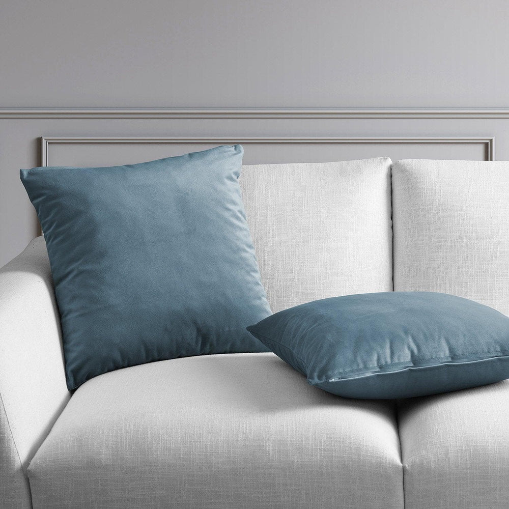 Denmark Blue Heritage Plush Velvet Cushion Covers - Pair - HalfPriceDrapes.com