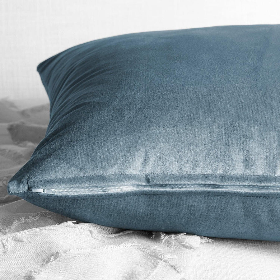 Denmark Blue Heritage Plush Velvet Cushion Covers - Pair - HalfPriceDrapes.com