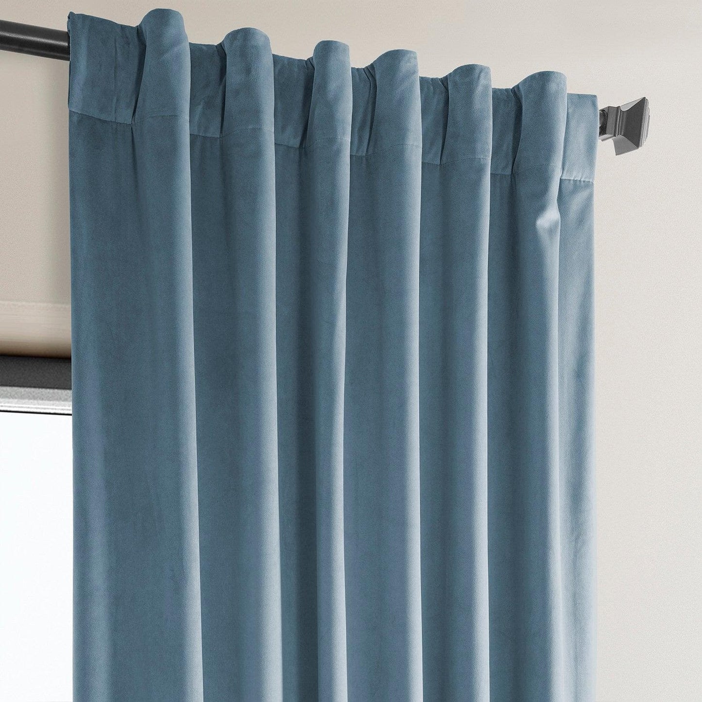Denmark Blue Heritage Plush Velvet Curtain - HalfPriceDrapes.com