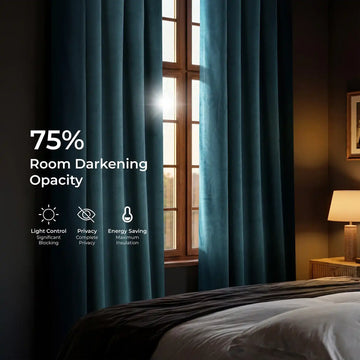 Denmark Blue Heritage Plush Velvet Room Darkening Curtain