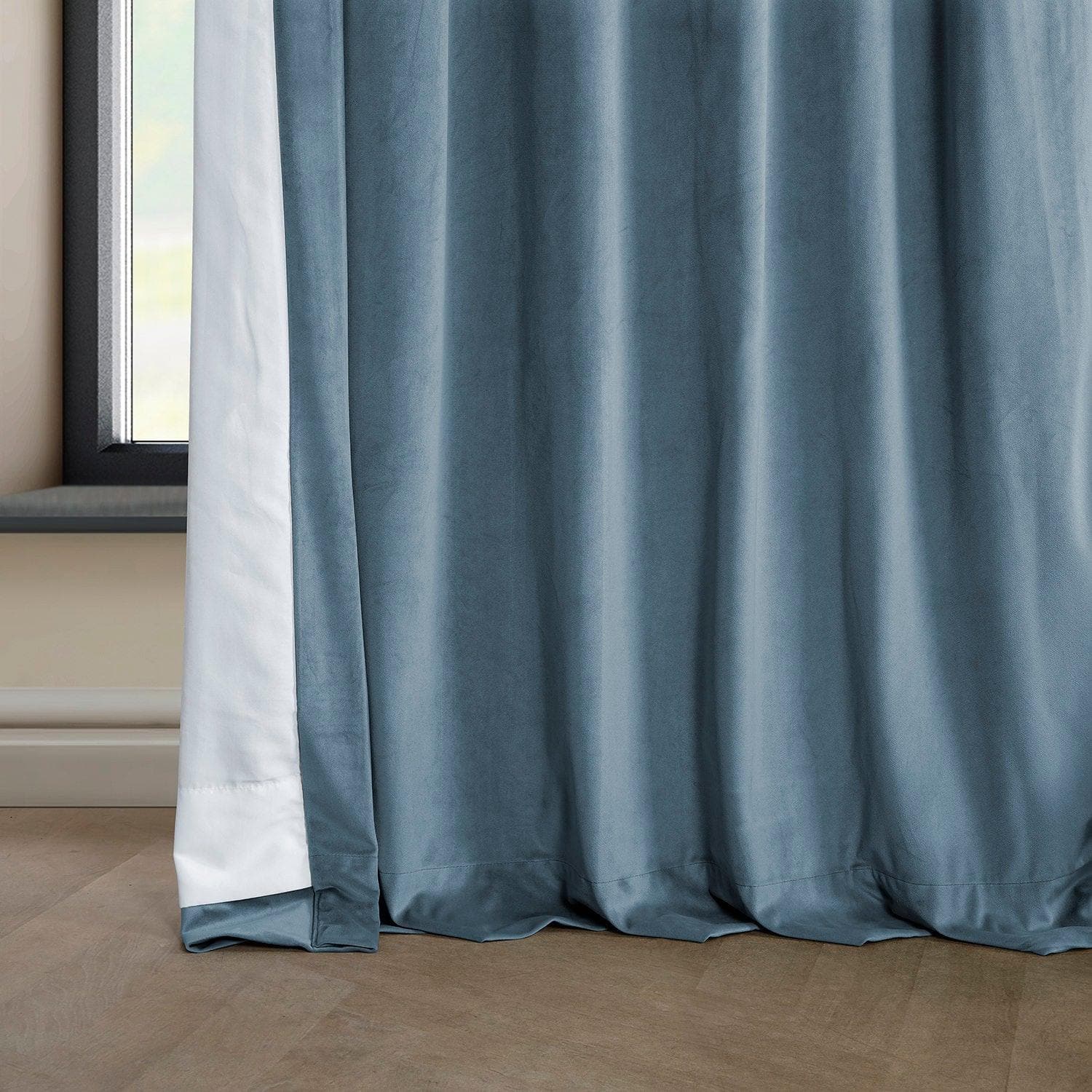 Denmark Blue Heritage Plush Velvet Curtain - HalfPriceDrapes.com