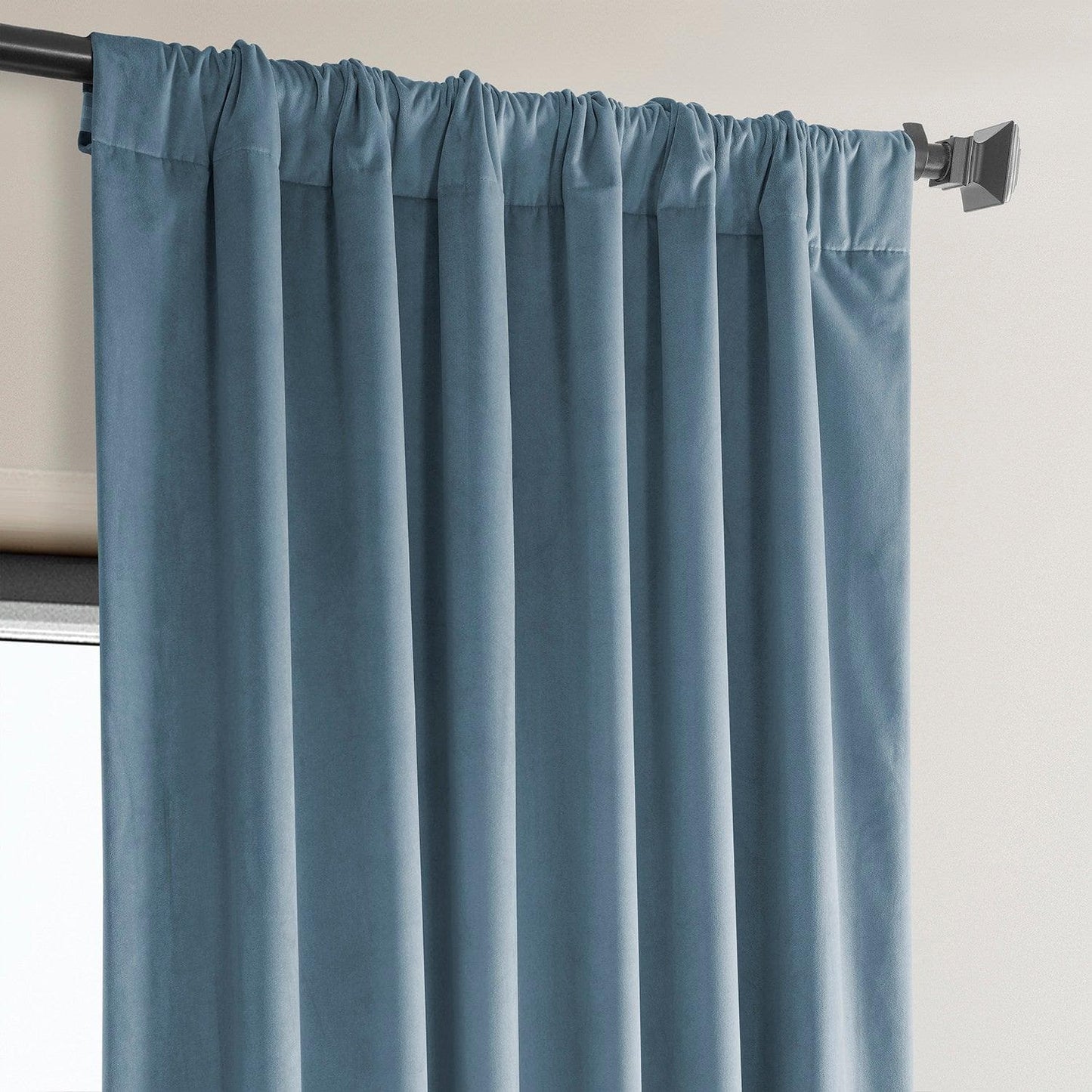 Denmark Blue Heritage Plush Velvet Curtain - HalfPriceDrapes.com