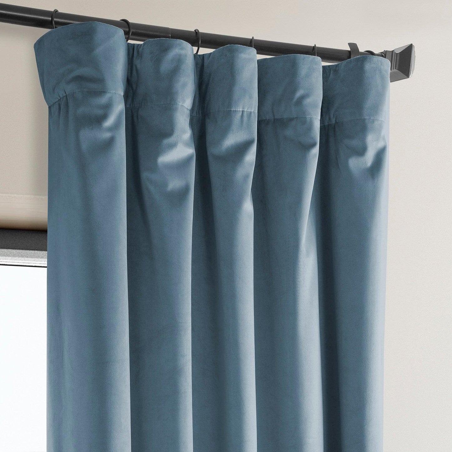 Denmark Blue Heritage Plush Velvet Curtain - HalfPriceDrapes.com