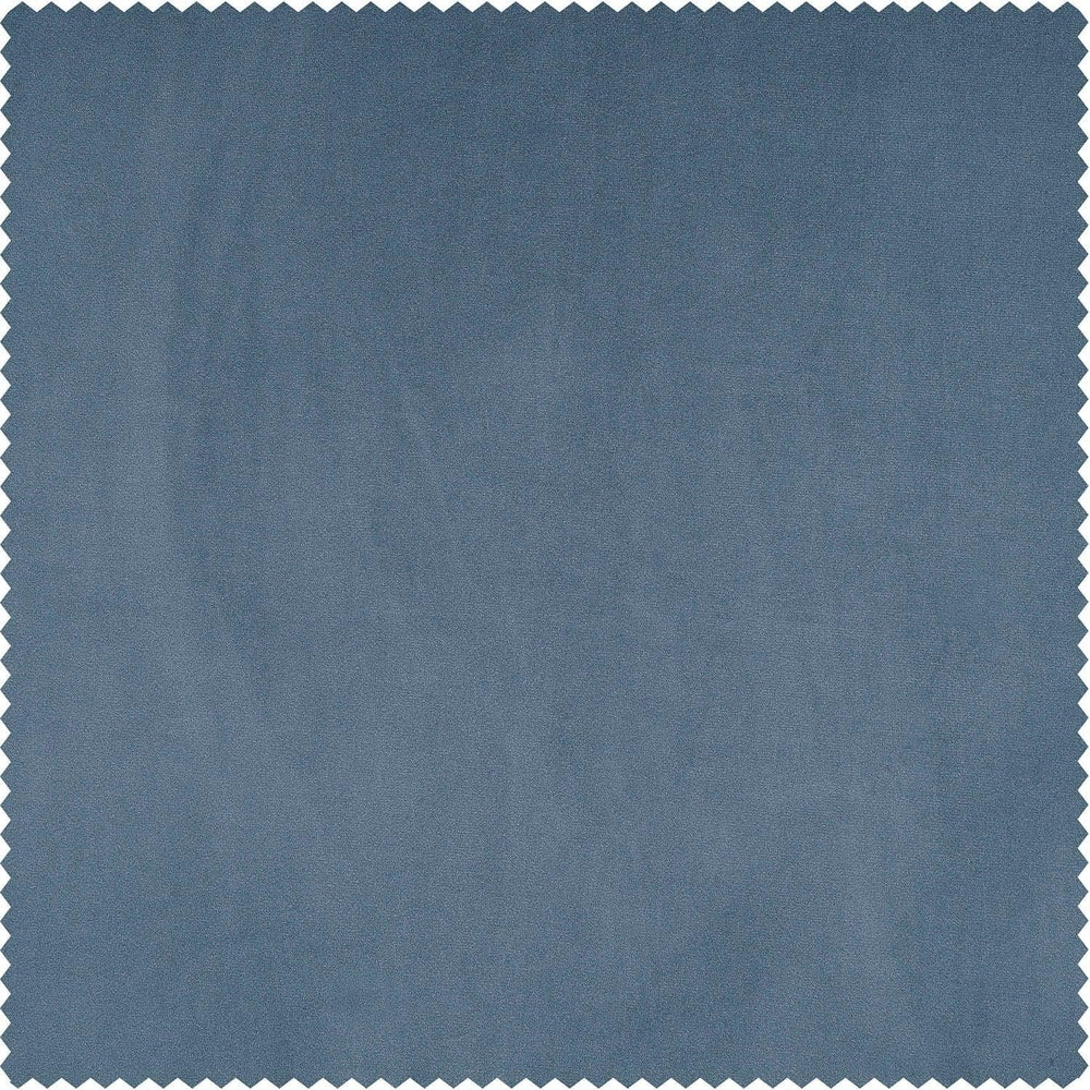 Denmark Blue Heritage Plush Velvet Custom Curtain - HalfPriceDrapes.com