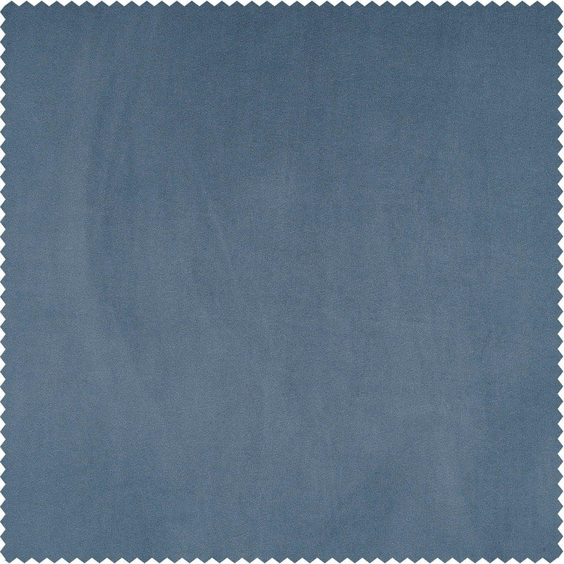 Denmark Blue Heritage Plush Velvet Custom Curtain - HalfPriceDrapes.com