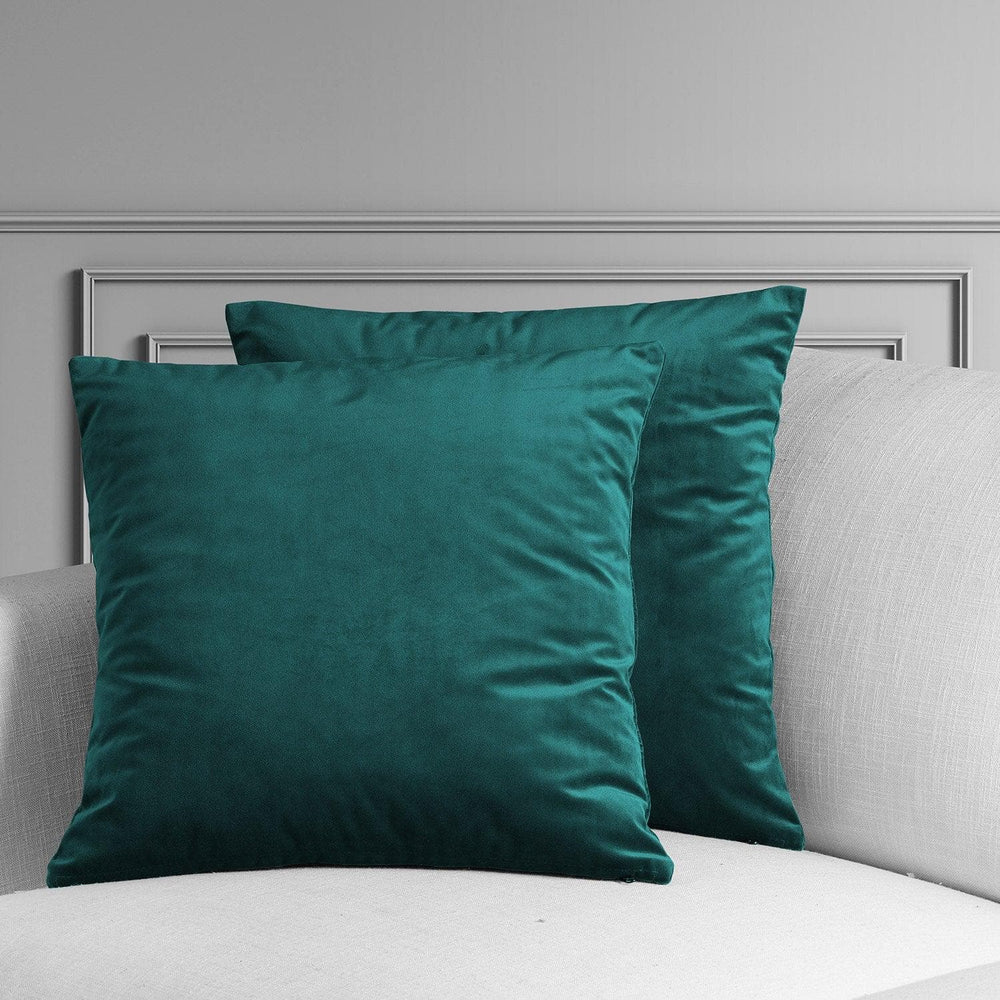 Deep Sea Teal Heritage Plush Velvet Cushion Covers - Pair - HalfPriceDrapes.com