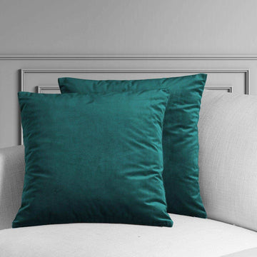 Deep Sea Teal Heritage Plush Velvet Cushion Covers - Pair - HalfPriceDrapes.com