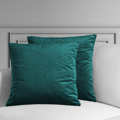 Deep Sea Teal Heritage Plush Velvet Cushion Covers - Pair