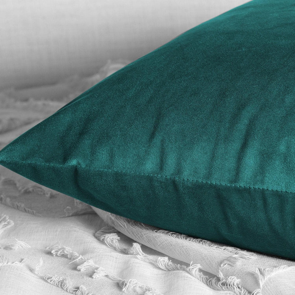 Deep Sea Teal Heritage Plush Velvet Cushion Covers - Pair - HalfPriceDrapes.com